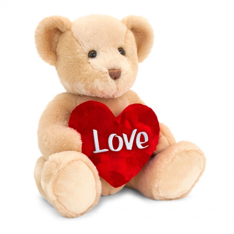 Brown Chester Bear with Heart - 25cm - by Keel Toys